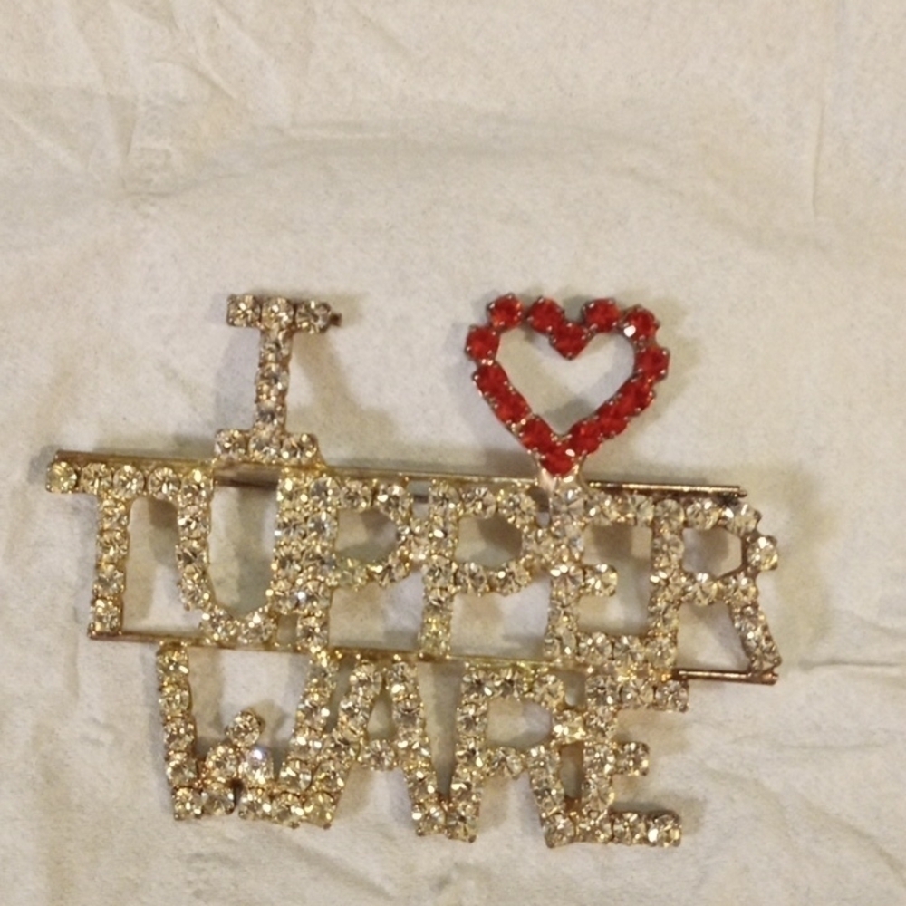 Vintage Tupperware Rhinestone Brouch